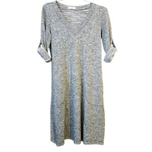 MAX STUDIO Dress XS V neck sweatshirt gray heather VGUC Weekend